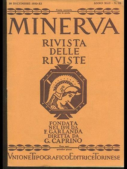 Minerva. Rivista delle riviste n. 24/30dicembre 1932 - copertina