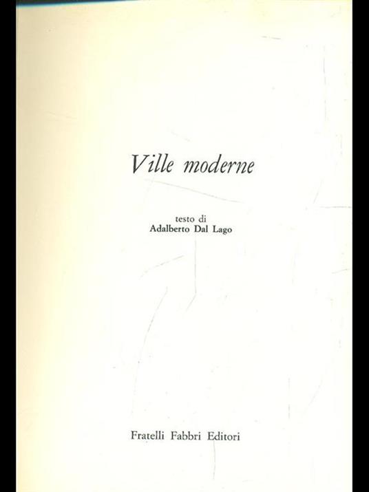 Ville moderne - Adalberto Dal Lago - copertina