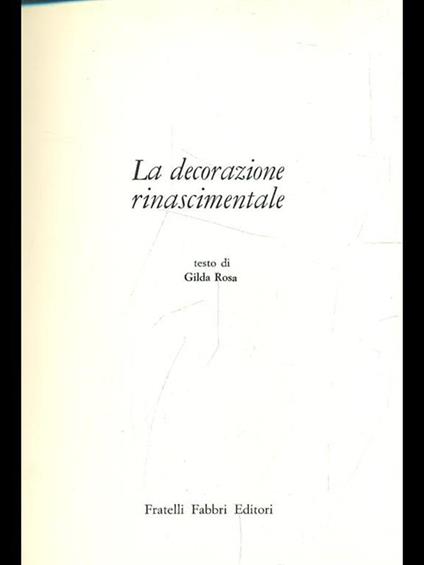 La decorazione rinascimentale - copertina