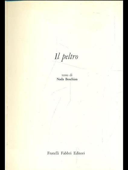 Il peltro - Nada Boschian - copertina