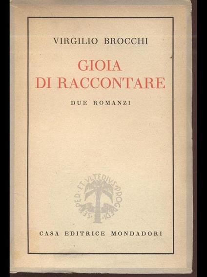 Gioia di raccontare - Virgilio Brocchi - copertina
