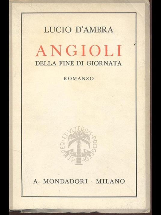 Angioli della fine di giornata - Lucio D'Ambra - copertina