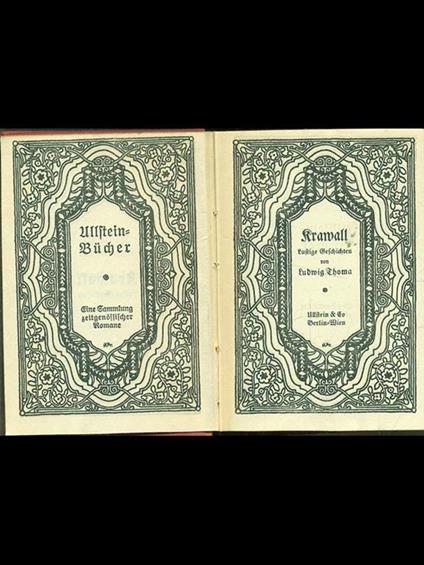 Krawall - Ludwig Thoma - copertina