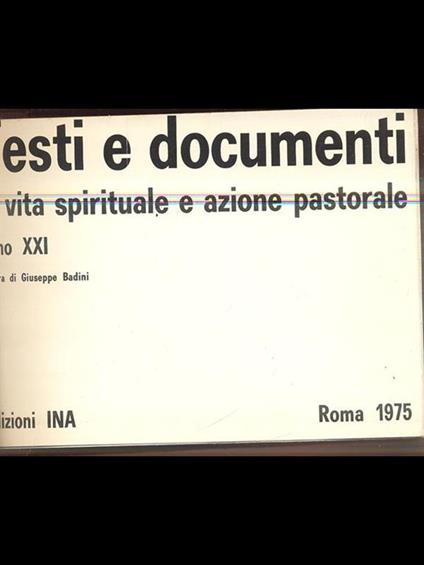 Annuario del parroco. Testi e documenti - copertina