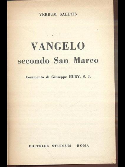 Vangelo secondo San Marco - copertina