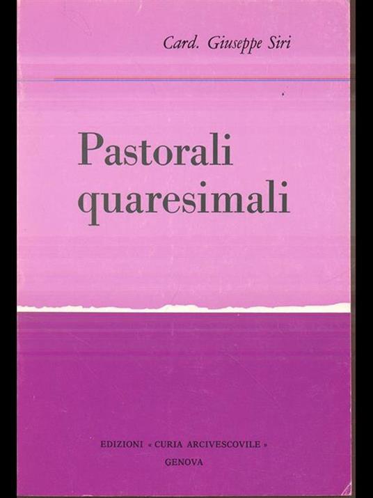 Pastorali quaresimali - Giuseppe Siri - copertina