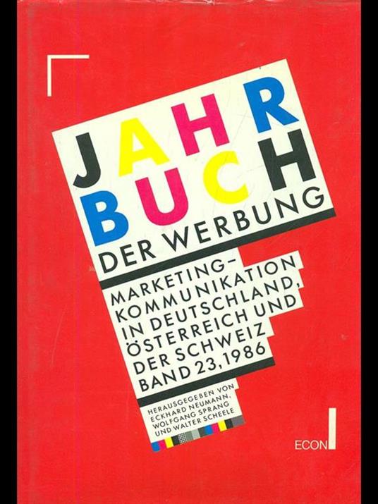 Jahr buch der werbung 23/1986 - copertina
