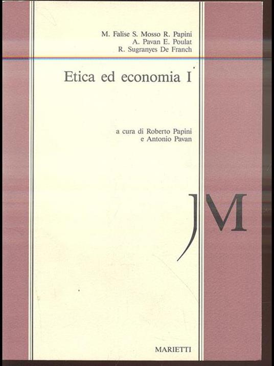 Etica ed economia I - copertina