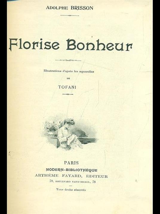Florise Bonheur - Adolphe Brisson - copertina