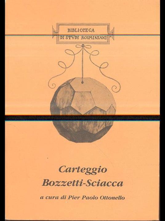 Carteggio Bozzetti-Sciacca - Pier Paolo Ottonello - copertina