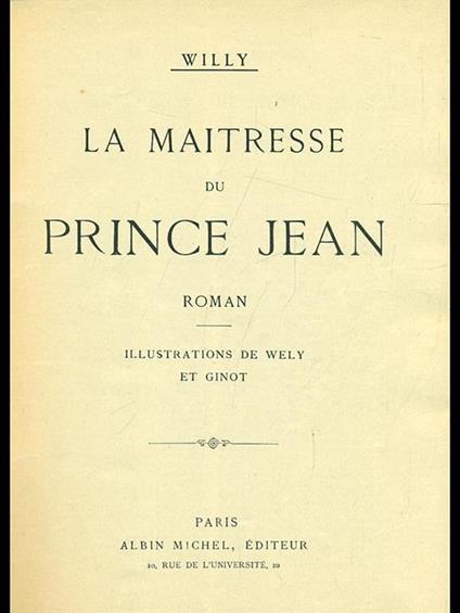 Laq maitresse du prince Jean - Willy - copertina