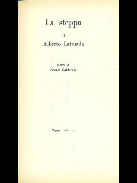 La steppa di Alberto Lattuada - copertina