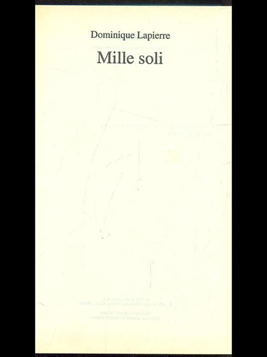 Mille soli - copertina