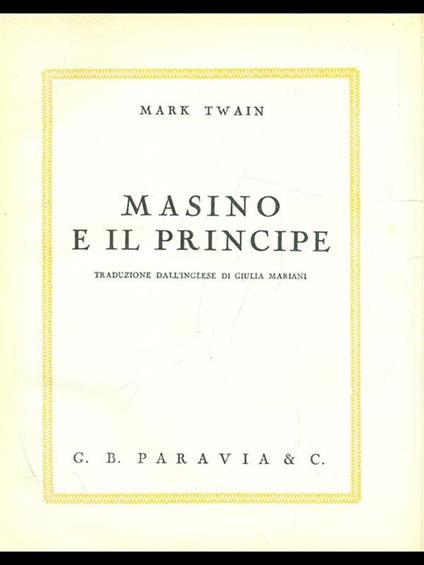 Masino e il principe - Mark Twain - copertina