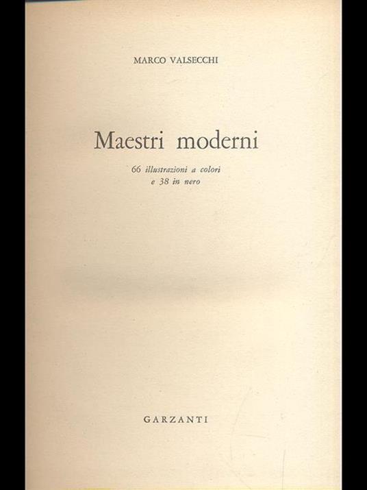 Maestri moderni - Marco Valsecchi - copertina