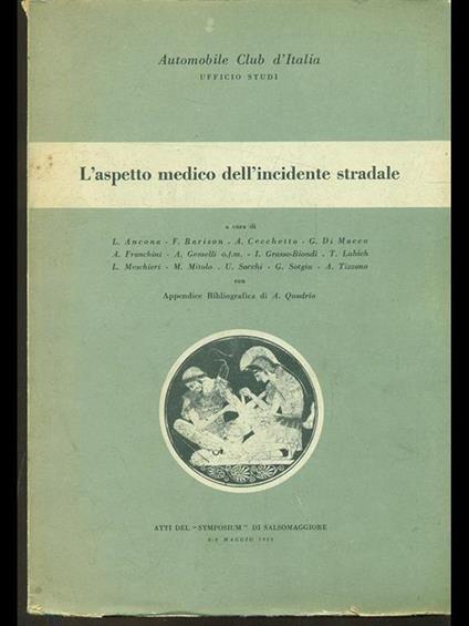 L' aspetto medico dell'incidente stradale - copertina