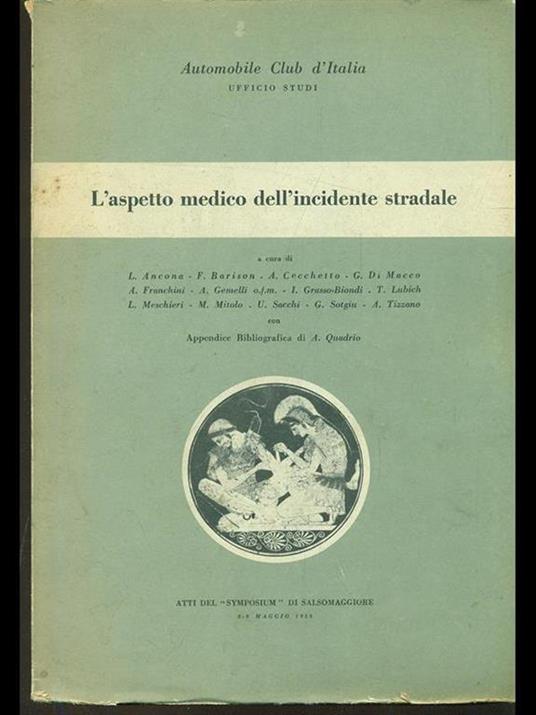 L' aspetto medico dell'incidente stradale - copertina
