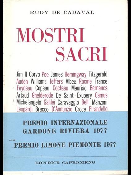 Mostri sacri - Rudy De Cadaval - copertina