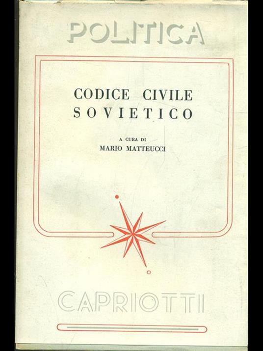 codice civile sovietico - Mario Matteucci - copertina