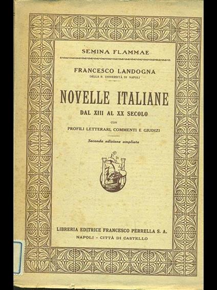 Novelle italiane dal XIII al XXsecolo - copertina