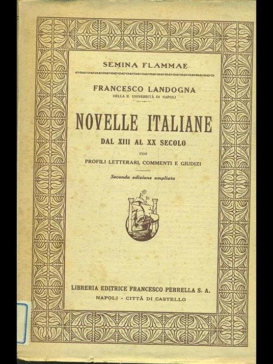 Novelle italiane dal XIII al XXsecolo - copertina