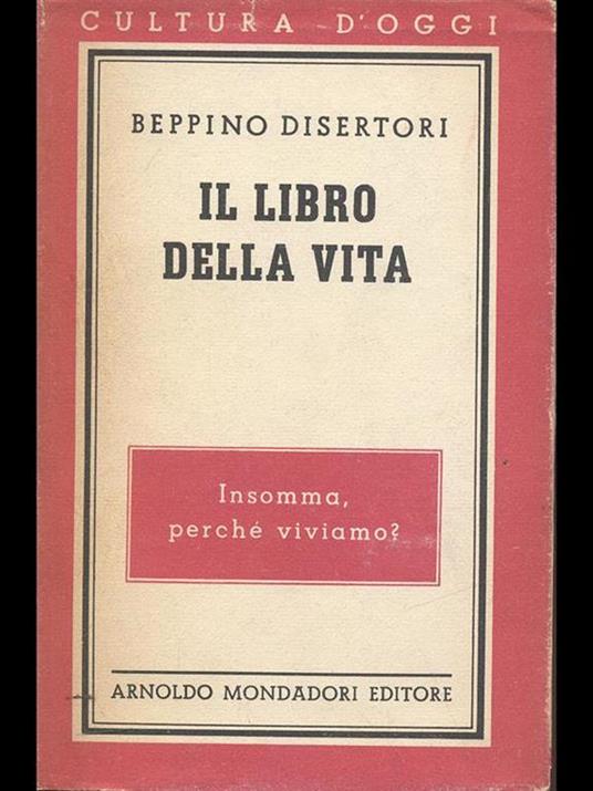 Il libro della vita - Beppino Disertori - 2