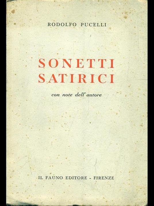 Sonetti satirici - Rodolfo Pucelli - copertina