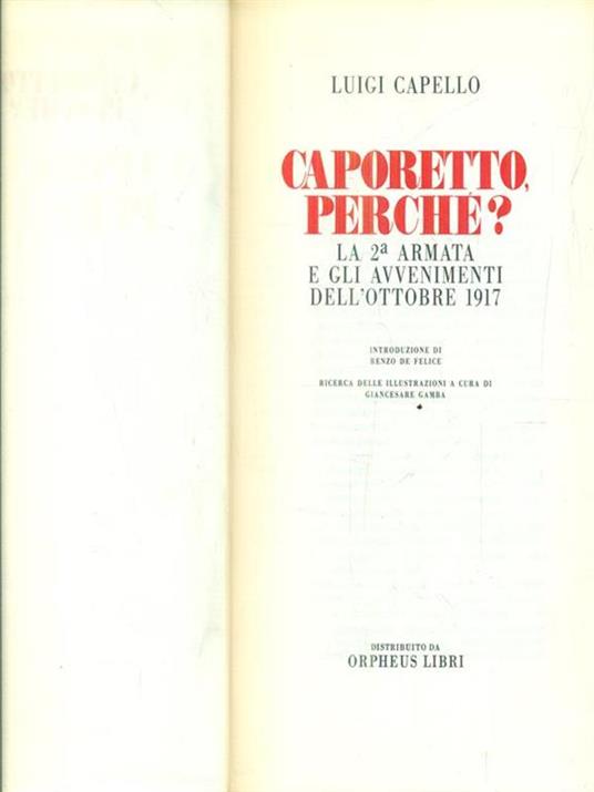 Caporetto perché? - Luigi Capello - copertina