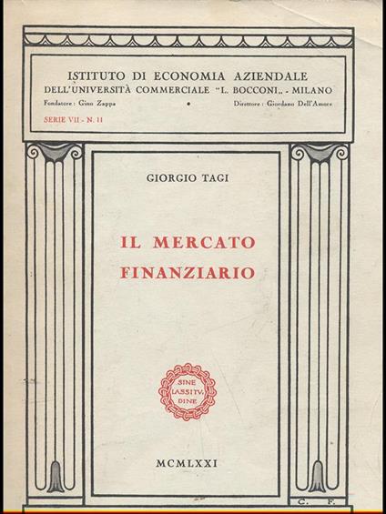 mercato finanziario - Giorgio Tagi - copertina