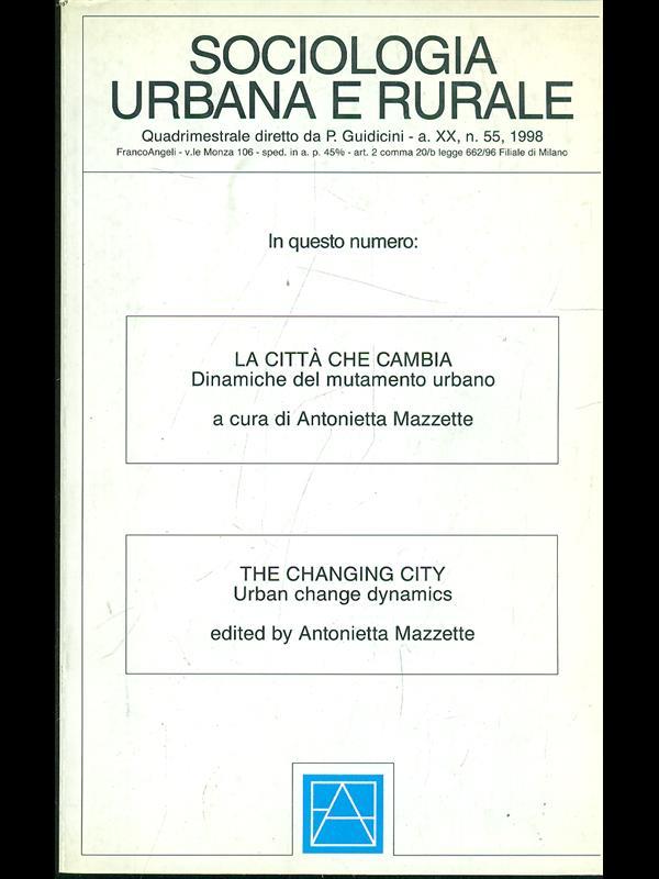 Sociologia urbana e rurale n. 55/1998