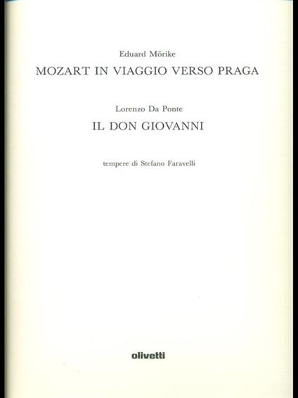 Mozart in viaggio verso Praga. Il Don Giovanni - Eduard Mörike - copertina