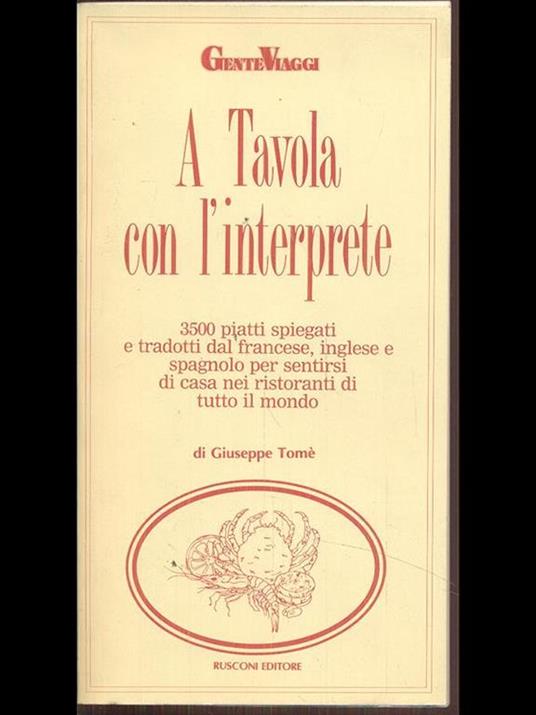 A tavola con l'interprete - Giuseppe Tomè - copertina