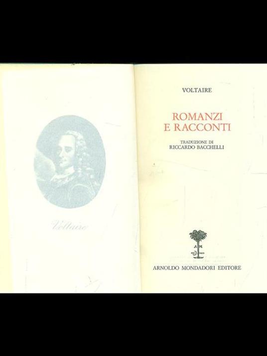 Romanzi e racconti - Voltaire - copertina