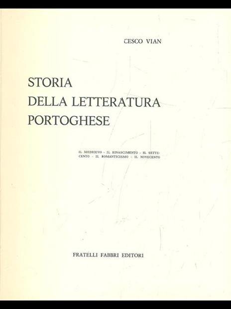 Storia della letteratura portoghese - Cesco Vian - 5