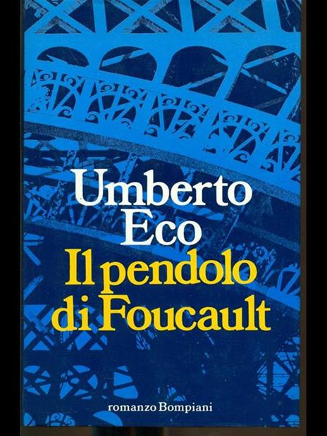 UMBERTO ECO LIBRO IL PENDOLO DI FOCAULT EDIZIONI CDE COPERTINA RIGIDA ANNO 1994 