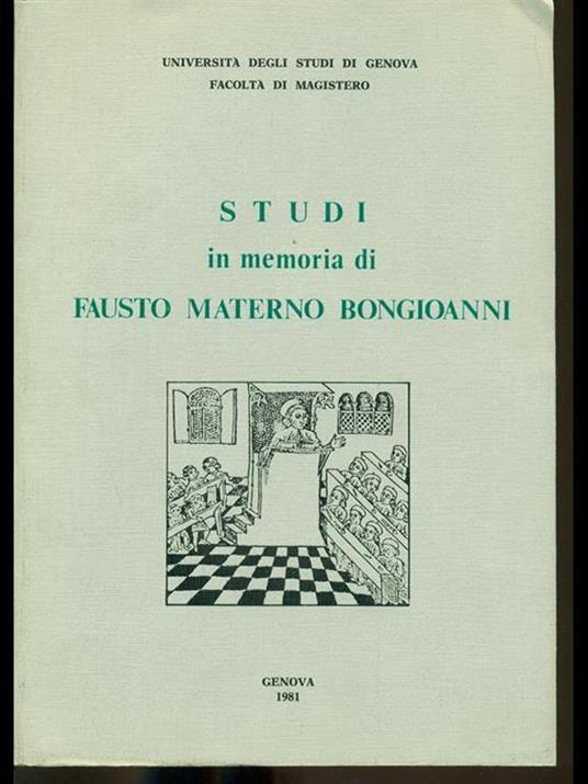 Studi in memoria di Fausto Materno Bongioanni - copertina