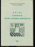 Studi in memoria di Fausto Materno Bongioanni