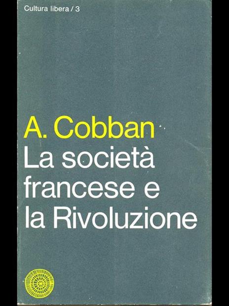 La società francese e la Rivoluzione - Alfred Cobban - copertina