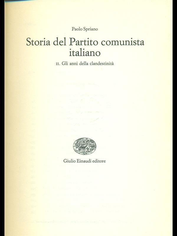 Storia del Partito Comunista italiano Vol. 2
