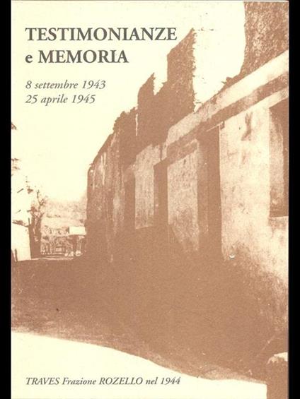 Testimonianze e memoria - copertina