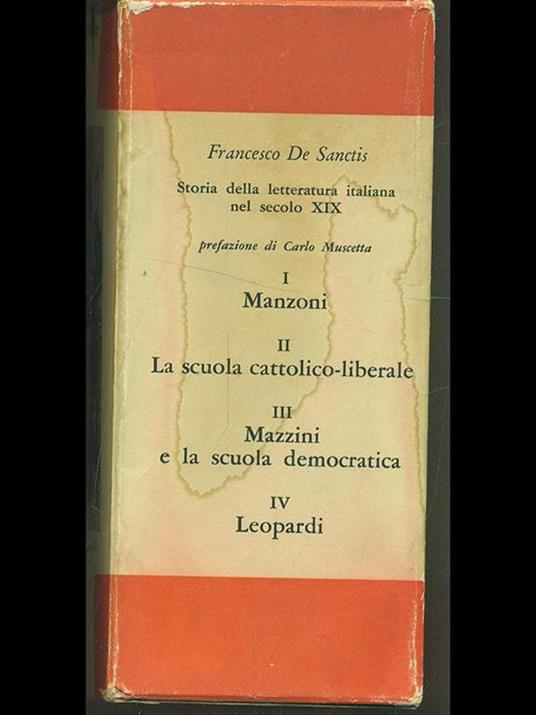 Storia della letteratura italiana nel secolo XIX - Francesco De Sanctis - copertina