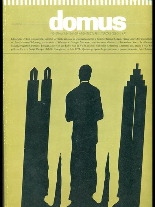 Domus n 745 gennaio 1993 - copertina