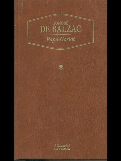 Papà Goriot - Honoré de Balzac - copertina