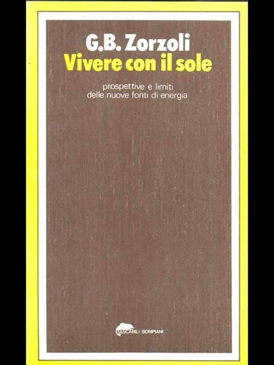 Vivere con il sole - B. G. Zorzoli - copertina