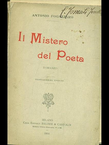 Il mistero del poeta - Antonio Fogazzaro - copertina
