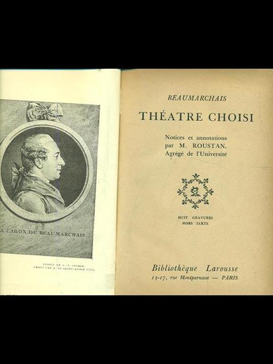 Théatre choisi - P. Augustin de Beaumarchais - copertina