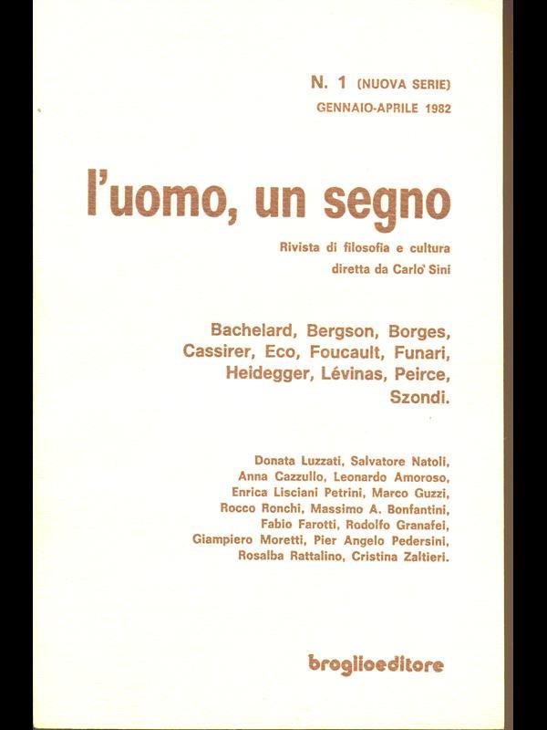 L' uomo, un segno n1 gennaio-aprile 1982