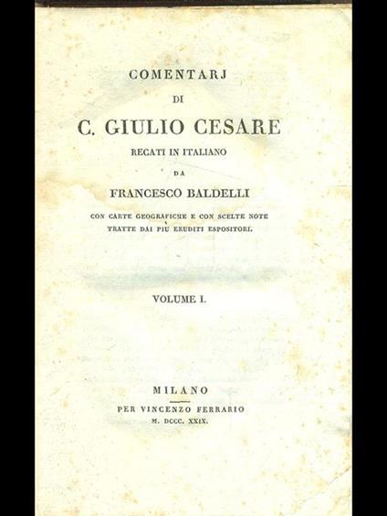Comentarj di C. Giulio Cesare - copertina