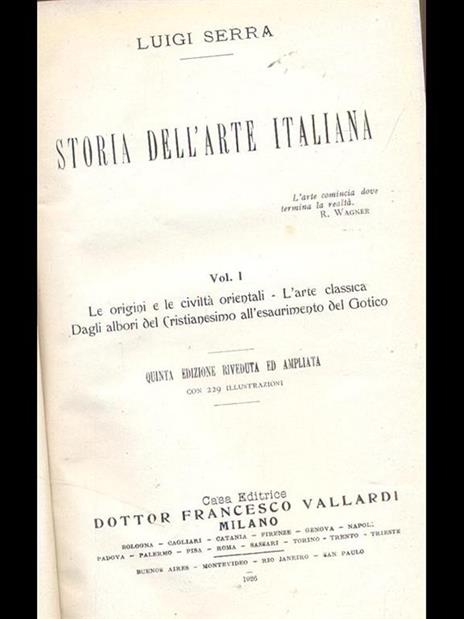 Storia dell'arte italiana-vol. 1 - Luigi Serra - 2