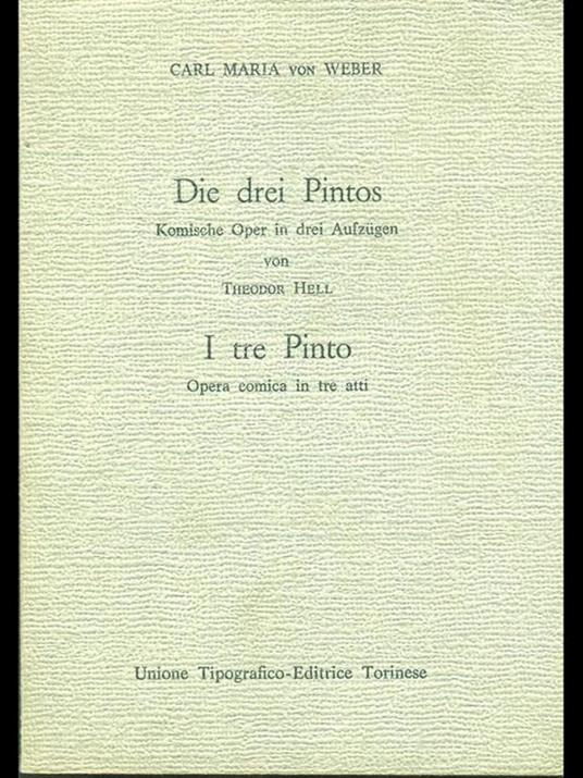 Die drei Pintos. I tre Pinto - Carl Maria von Weber - copertina